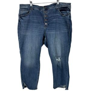 Kut from the Kloth Jeans Size 24W Plus Reese High Rise Fab Ab Ankle Straight Fit